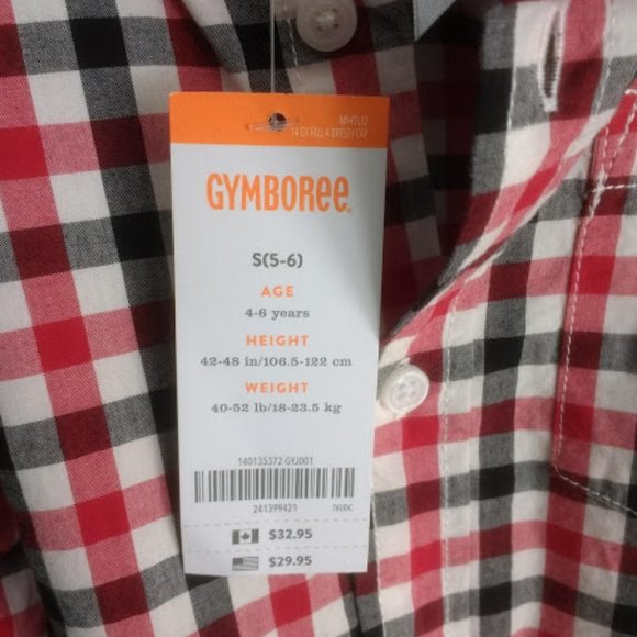 NWT Gymboree Black & Red Dress Shirt 5-6 - Picture 2 of 5